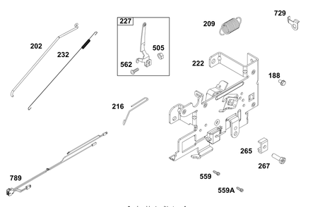Controls Group Diagram and Parts List for 33S877-0038-G1  Cub Cadet Lawn Tractor